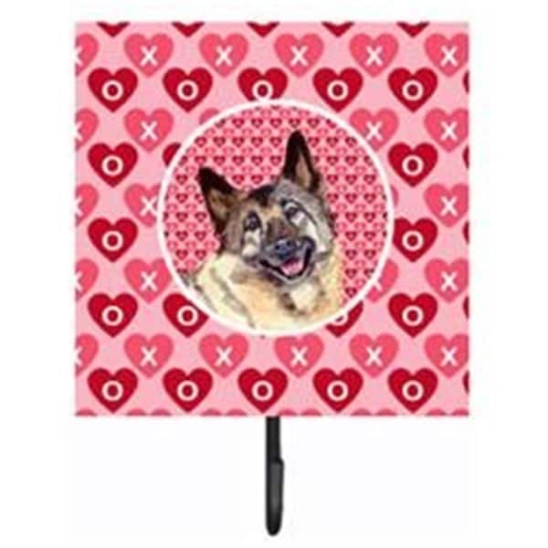Jensendistributionservices 4.25 x 7 in. Norwegian Elkhound Valentines Love and Hearts Leash Or Key Holder MI1709178 - main